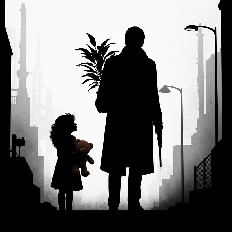 Shadowy Silhouette Composition: From 'Leon' Movie Plot Shadowy Silhouette Composition: From 'Leon' Movie Plot