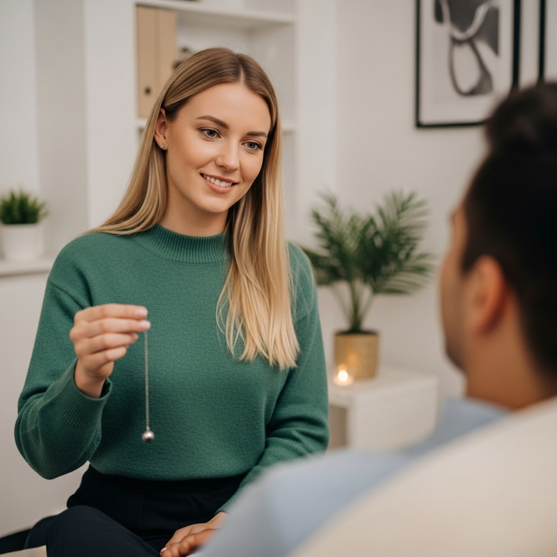 Blond Girl Hypnotherapy Session: Deep Relaxation Image