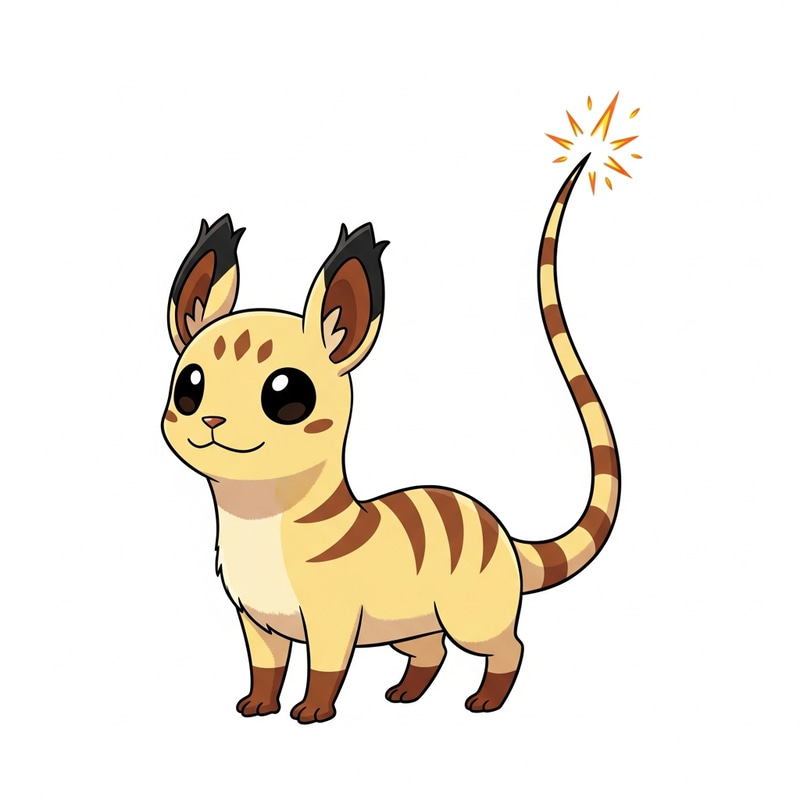 Adorable Yellow Creature with Spark-like Tail Adorable Yellow Creature with Spark-like Tail