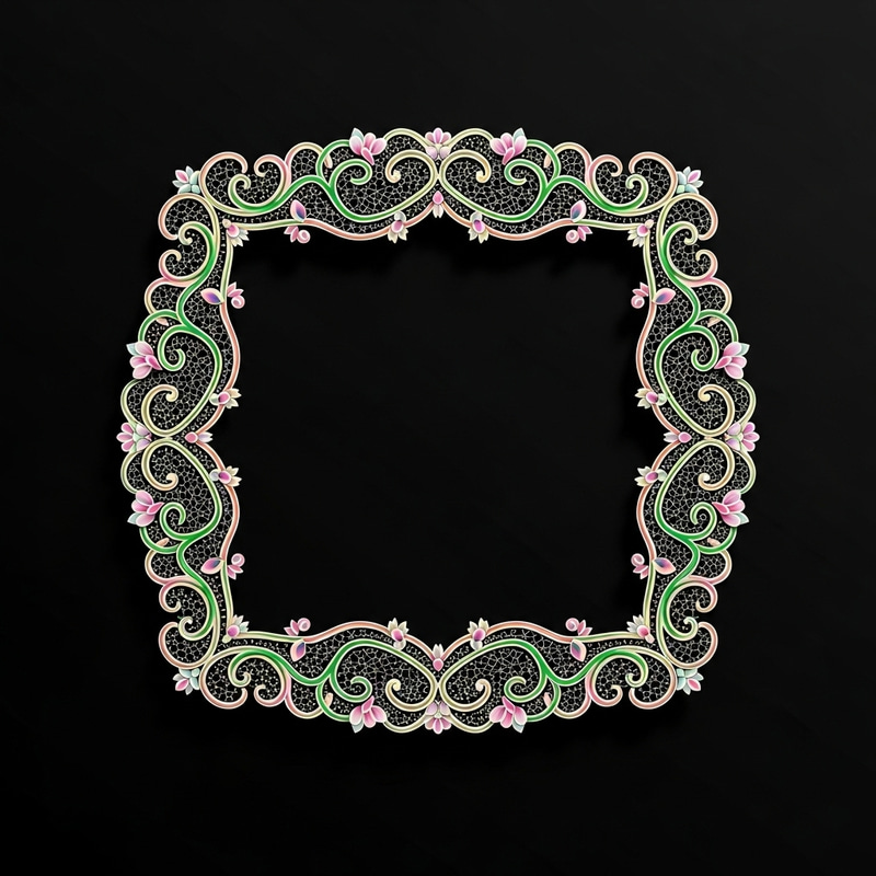 Elegant 3D Wedding Frame with Intricate Floral Details Elegant 3D Wedding Frame with Intricate Floral Details