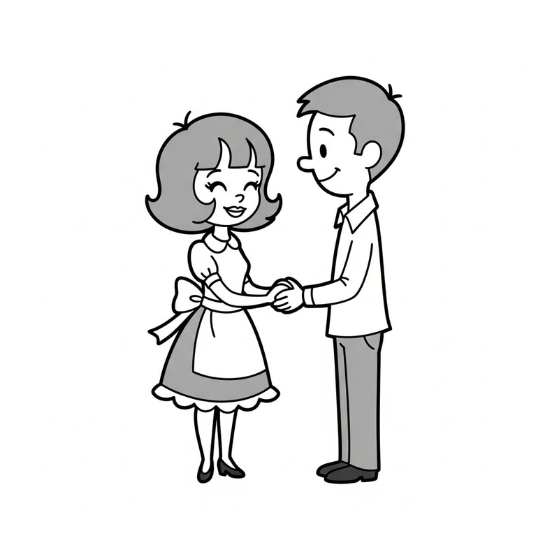 Short-haired Cheeky Woman & Slim Short-haired Man at Disney Short-haired Cheeky Woman & Slim Short-haired Man at Disney