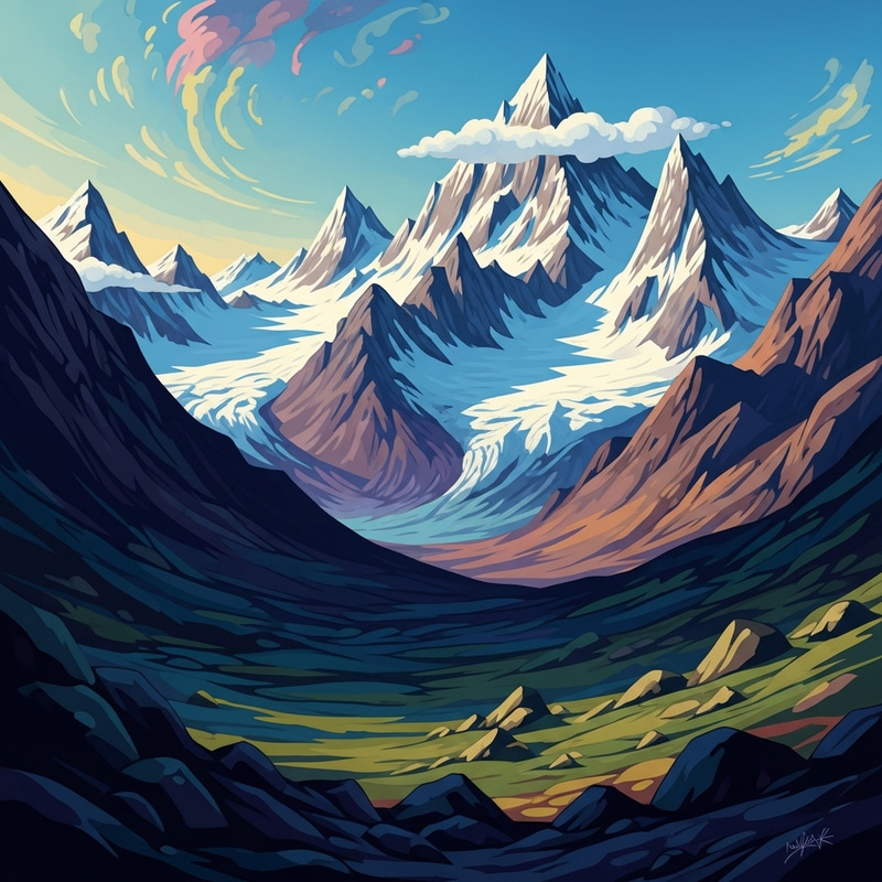 Majestic Mountains with an Abstract Twist - Nature & Art Fusion Majestic Mountains with an Abstract Twist - Nature & Art Fusion