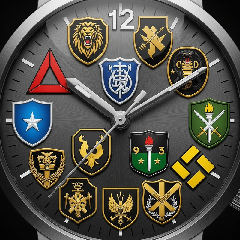 Military Battalion Logos Watch Face for Stylish Time Display Military Battalion Logos Watch Face for Stylish Time Display