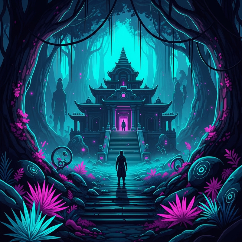 Explore a Mystical Neon Forest with Hidden Temple