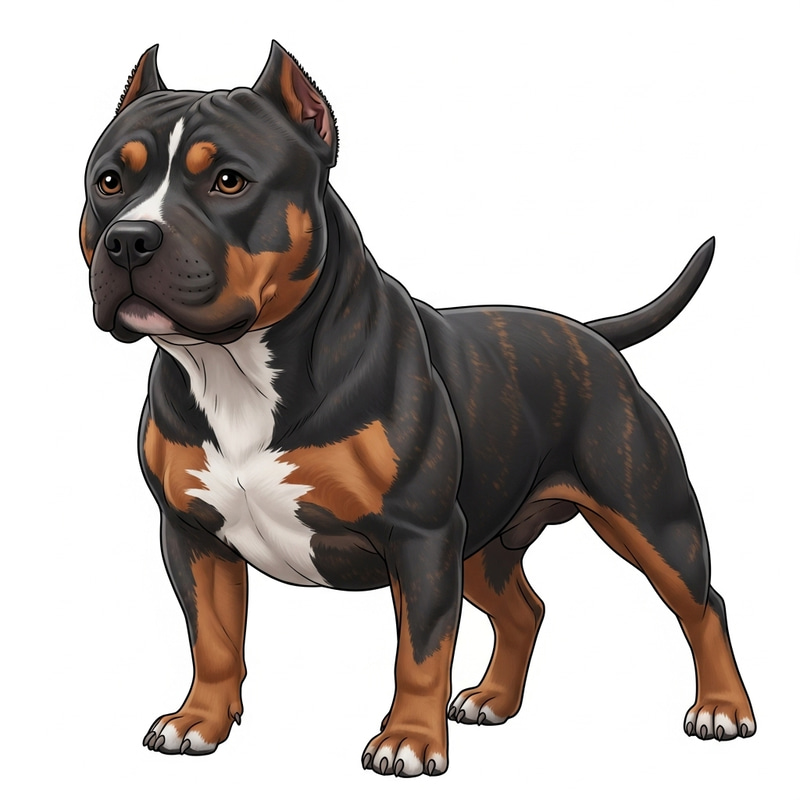 Realistic Pitbull Dog Depiction - Strong & Playful Realistic Pitbull Dog Depiction - Strong & Playful