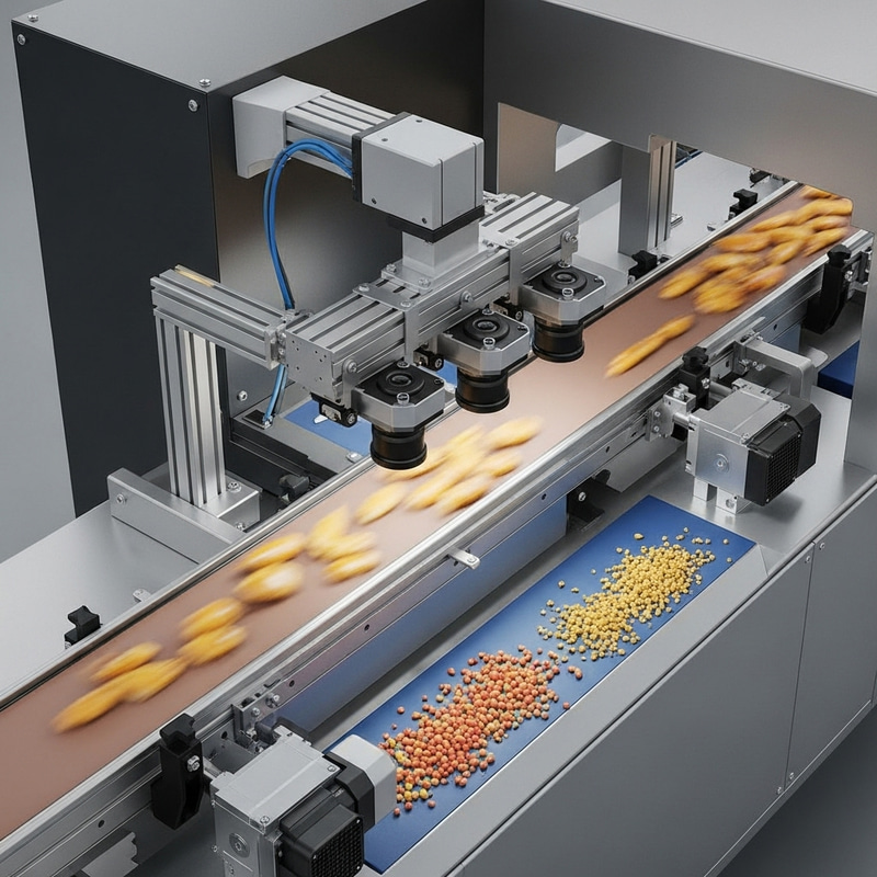 Modern Industrial Food Conveyor System with Advanced Vision Technology Modern Industrial Food Conveyor System with Advanced Vision Technology