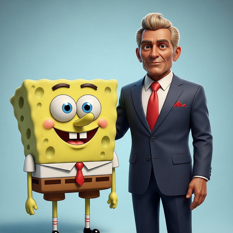 SpongeBob Meets Trump: A Quirky Cartoon Encounter SpongeBob Meets Trump: A Quirky Cartoon Encounter