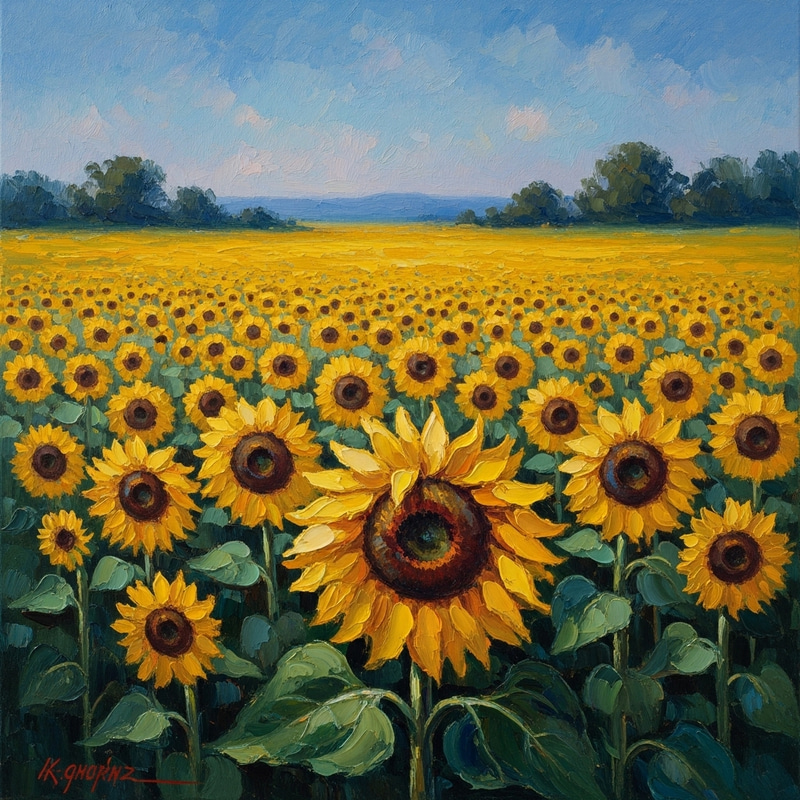 Impressionistic Field of Sunflowers | Capturing Light & Color