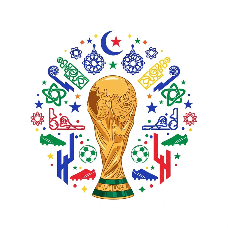 FIFA World Cup Trophy Moroccan-Themed Logo