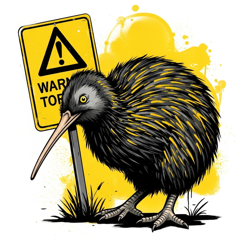 Vibrant Kiwi Bird Street Art Illustration Vibrant Kiwi Bird Street Art Illustration