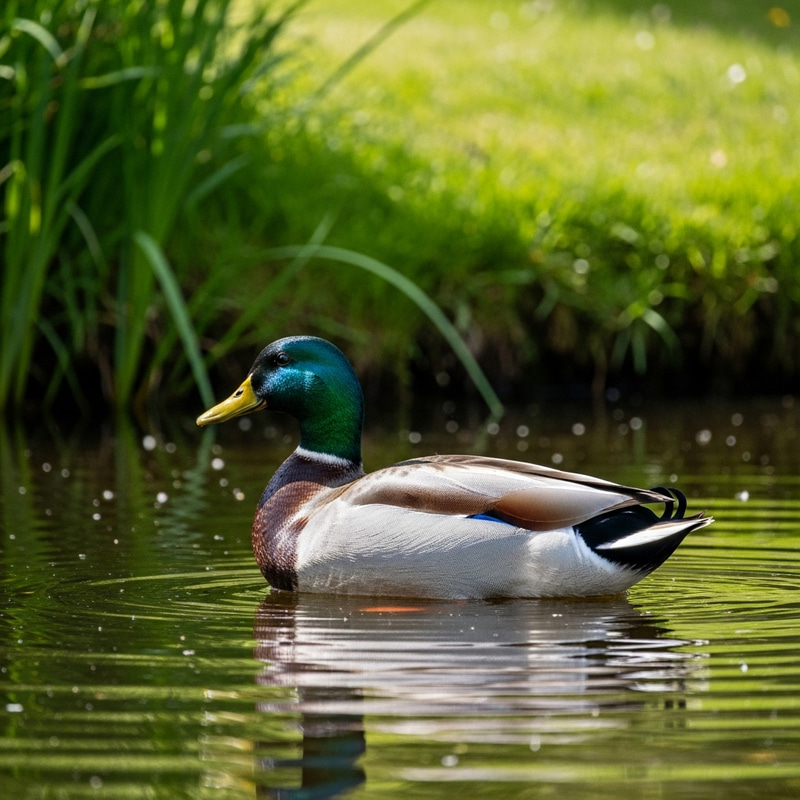Tranquil Duck in Nature Pond Tranquil Duck in Nature Pond