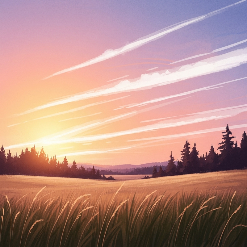 Dreamy Sunset Landscape in Watercolor Style | Capture the Tranquility Dreamy Sunset Landscape in Watercolor Style | Capture the Tranquility