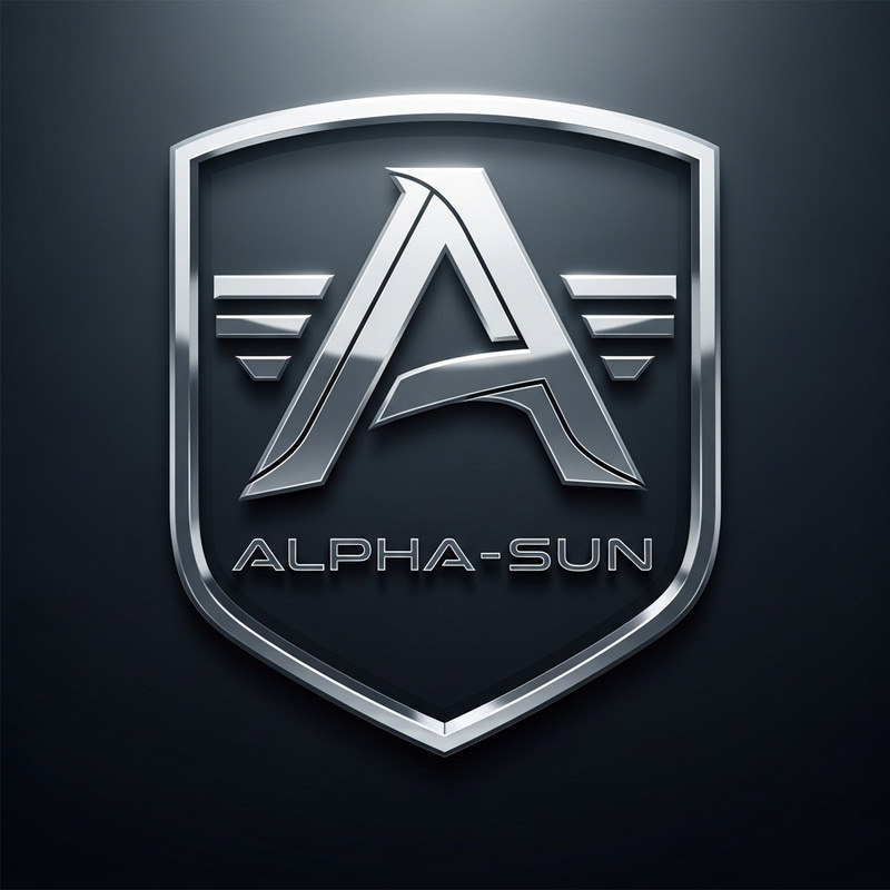 High-Quality Realistic Logo Design Inspired by Alpha-sun with a Modern Twist