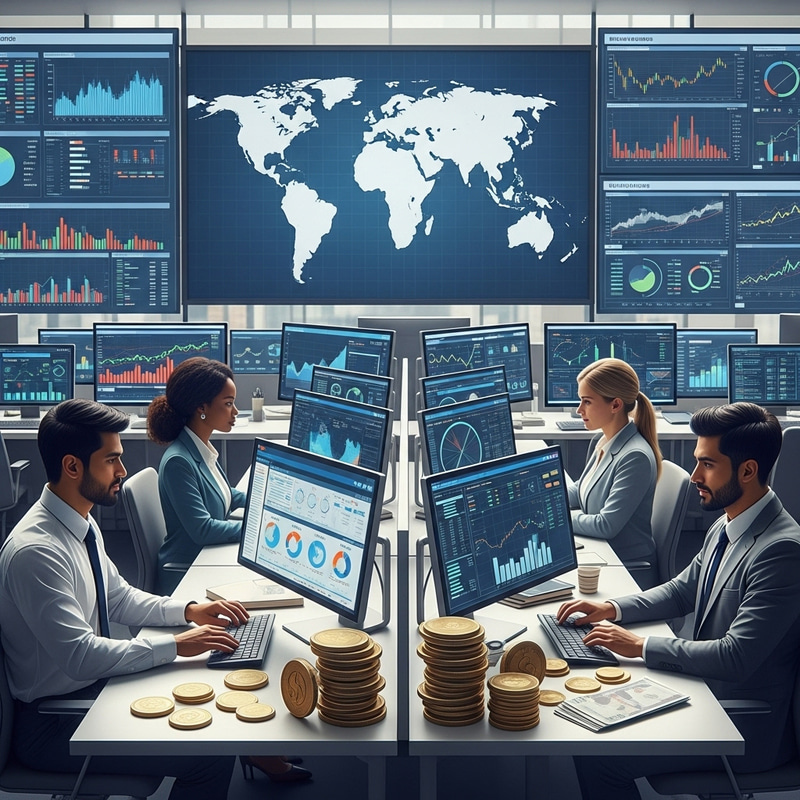 International Finance at Financial Institutions: Diverse Employees Analyzing Data International Finance at Financial Institutions: Diverse Employees Analyzing Data