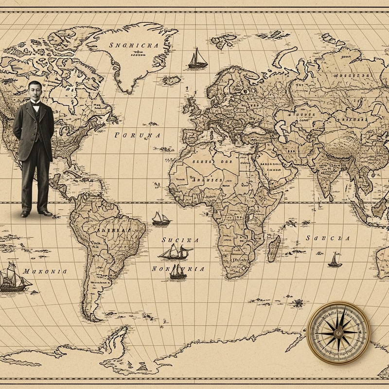 Vintage World Map with Compass & Boats | Sea Exploration Art Vintage World Map with Compass & Boats | Sea Exploration Art