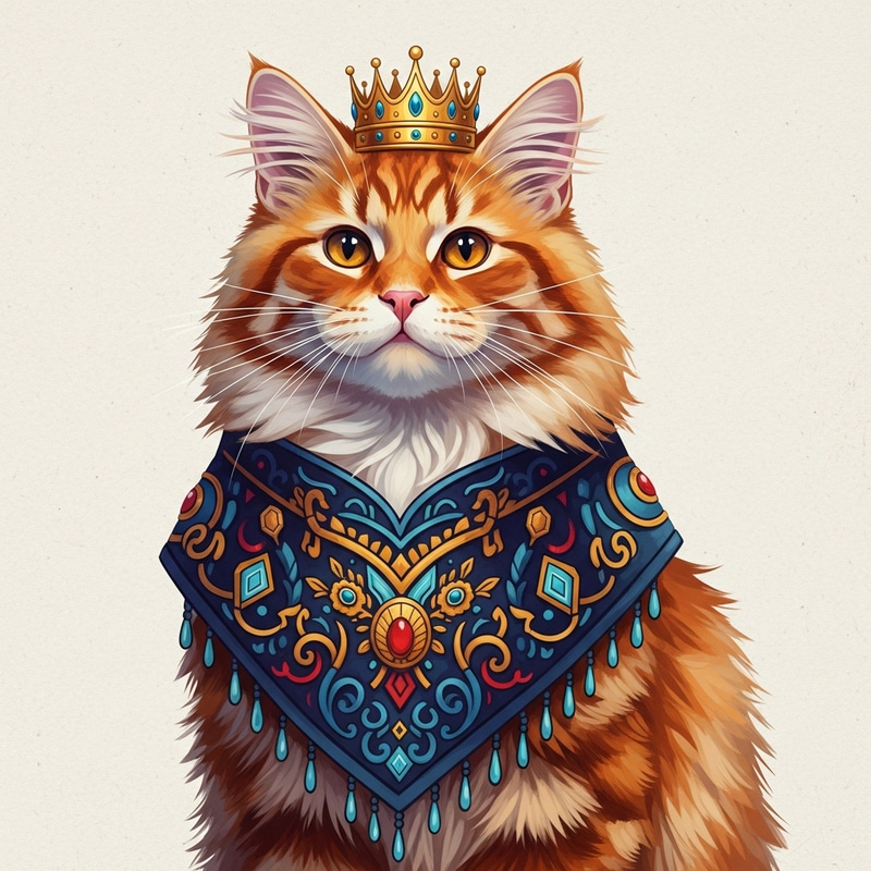 Majestic Orange Cat - Vibrant Feline-Inspired Digital Art