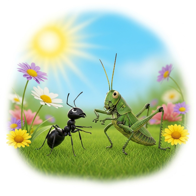 Heartwarming Friendship Between Ant and Grasshopper Heartwarming Friendship Between Ant and Grasshopper