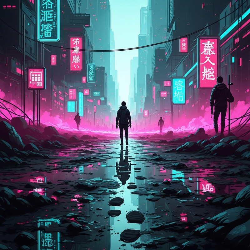 Futuristic Cyberpunk Digital Landscape Art Futuristic Cyberpunk Digital Landscape Art