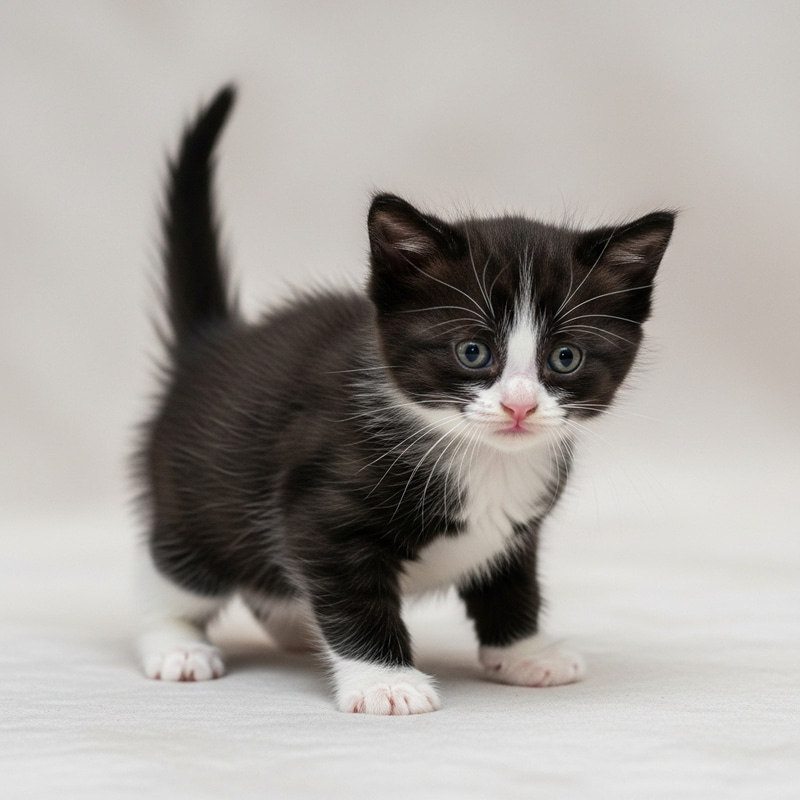Cute Black and White Kitten | Adorable Feline