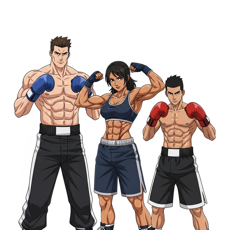 Hot Anime Abs Boxers: Fierce Fighters in Action