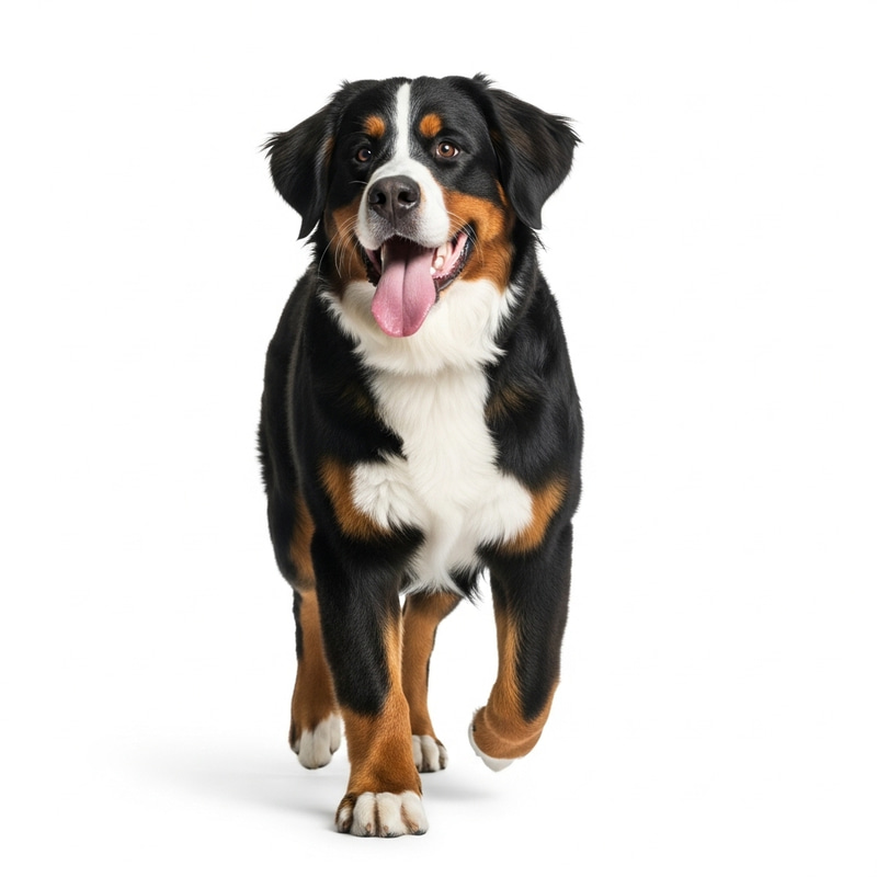 Happy Bernese Mountain Dog with Smooth Healthy Coat