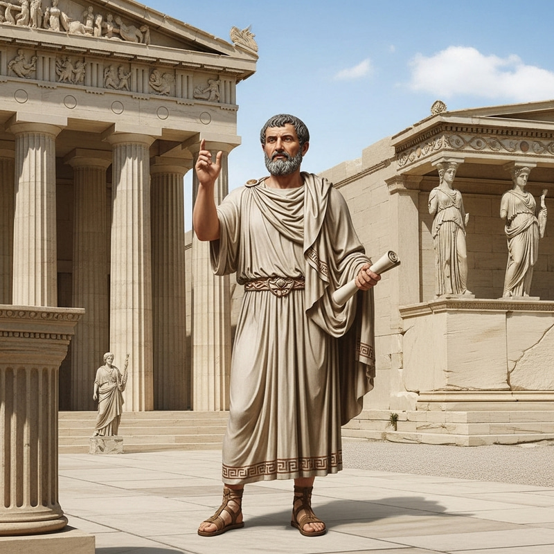 Demosthenes: Legendary Greek Orator in Traditional Attire Demosthenes: Legendary Greek Orator in Traditional Attire