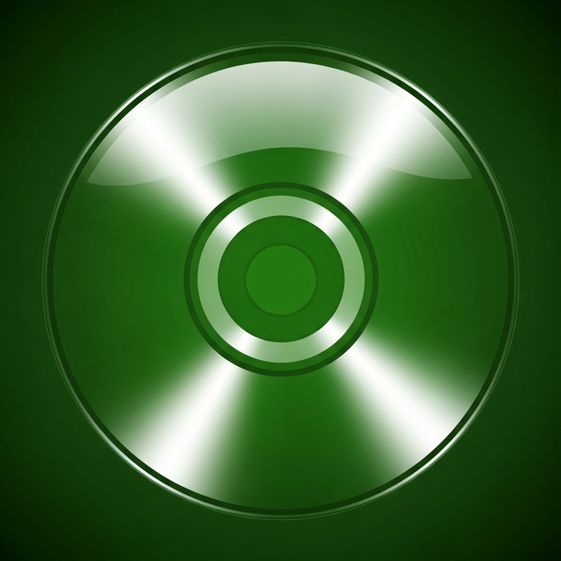 Verdant Green CD Icon: Symbol of Music & Data Storage Verdant Green CD Icon: Symbol of Music & Data Storage