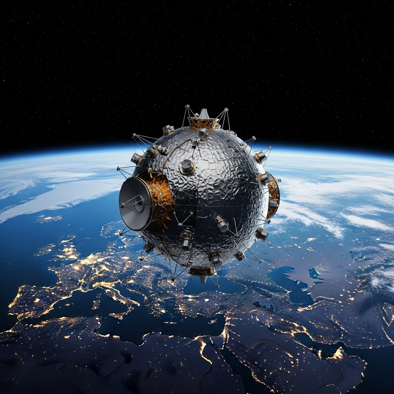 Satellite Orbiting Earth: Gorgeous View of Space Exploration Satellite Orbiting Earth: Gorgeous View of Space Exploration