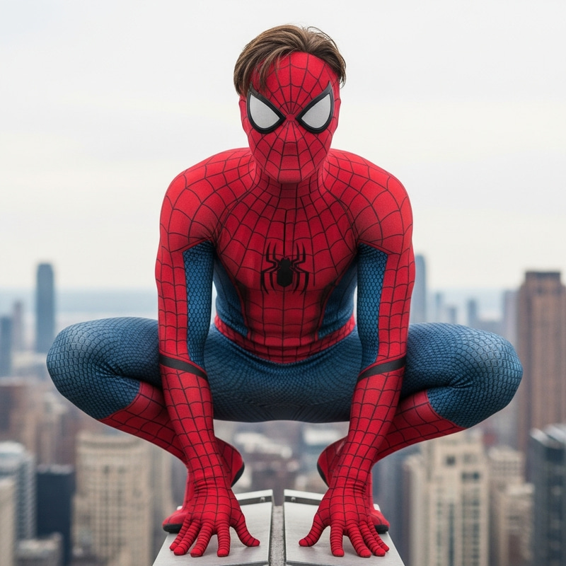 Spider-Man in Action: Iconic Superhero Pose
