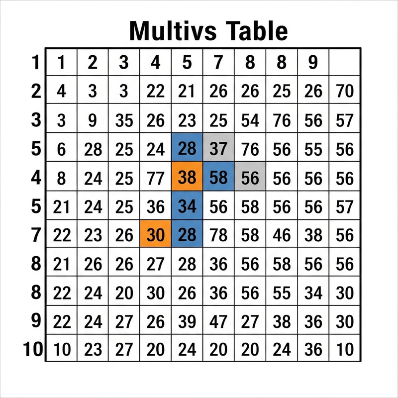 Multiplication Table Educational Illustration