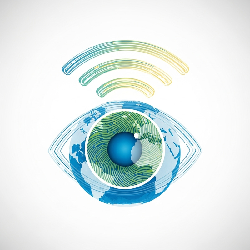 Global Connectivity Logo | Earth-eye with Data Streams