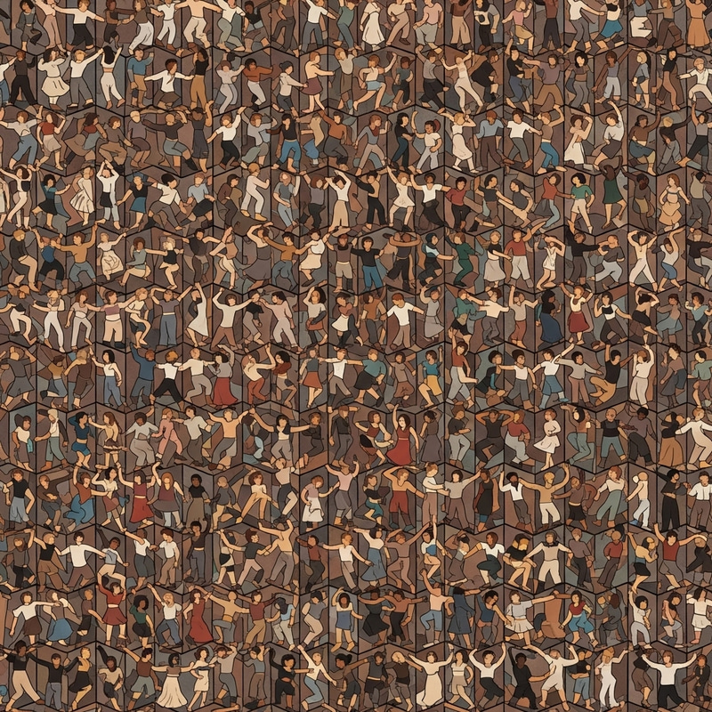 Dancing Figures Tessellation: Intricate Artwork Dancing Figures Tessellation: Intricate Artwork