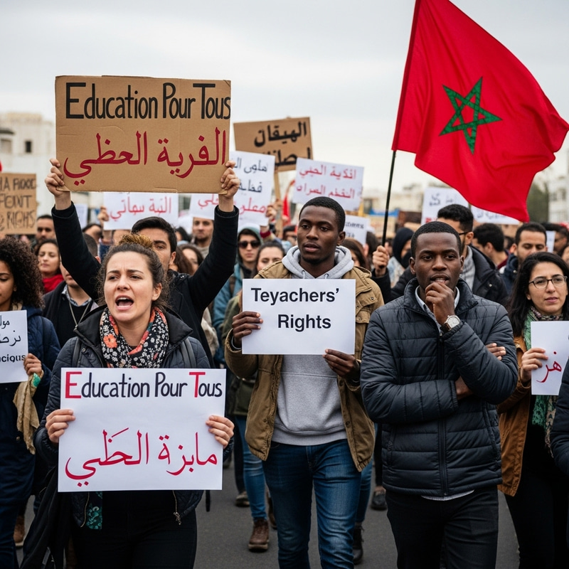 Protest of Teachers in Morocco: Diverse Demonstrations Protest of Teachers in Morocco: Diverse Demonstrations
