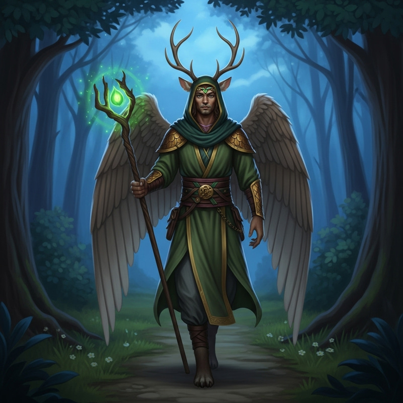 Mystical Forest Guardian | Enchanting Character with Animal Features Mystical Forest Guardian | Enchanting Character with Animal Features