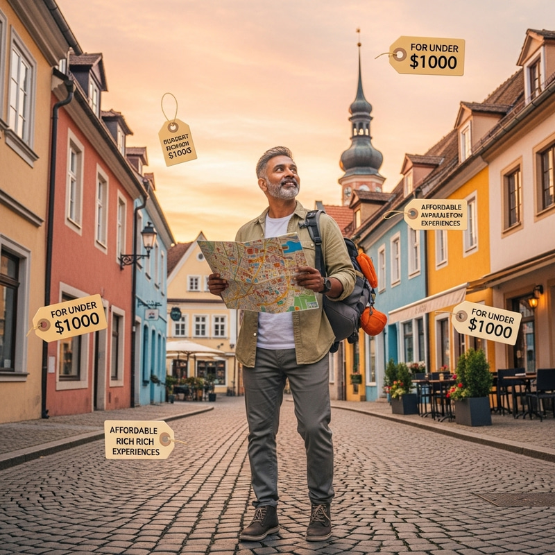 Explore Europe on a budget: South Asian Man Discovering Charming Travel Destinations under $1000