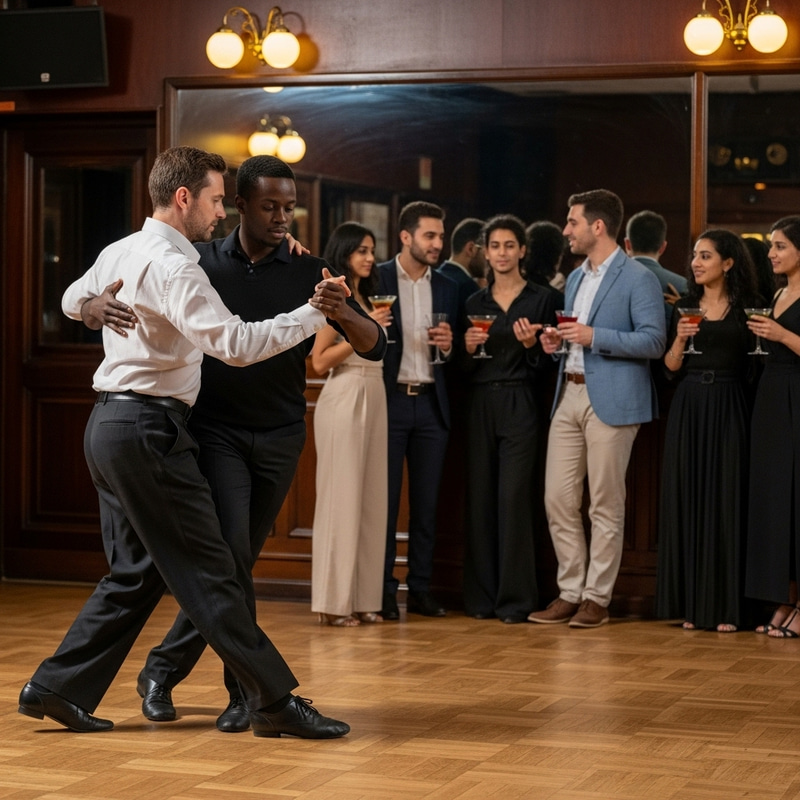International Tango Dance: French & African Guys at Colorful Club International Tango Dance: French & African Guys at Colorful Club