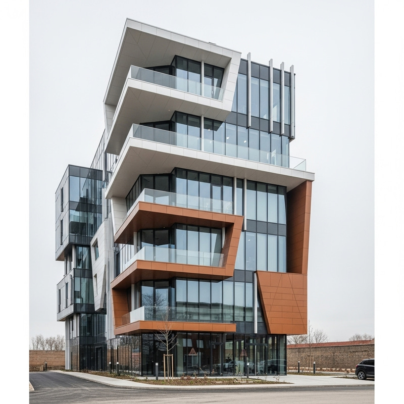 Modern 5-Floor Company Building Design Modern 5-Floor Company Building Design