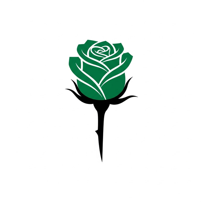 Rose Logo Design: Green and Black Profile Rose Rose Logo Design: Green and Black Profile Rose