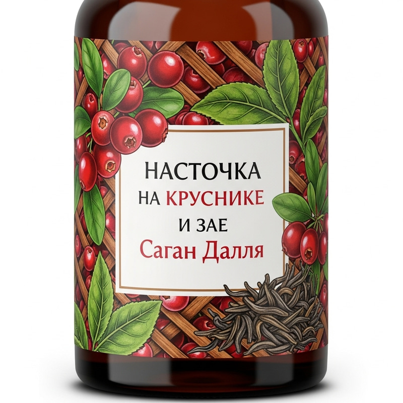 Premium Lingonberry & Sagan Dalya Tincture Label Design Premium Lingonberry & Sagan Dalya Tincture Label Design