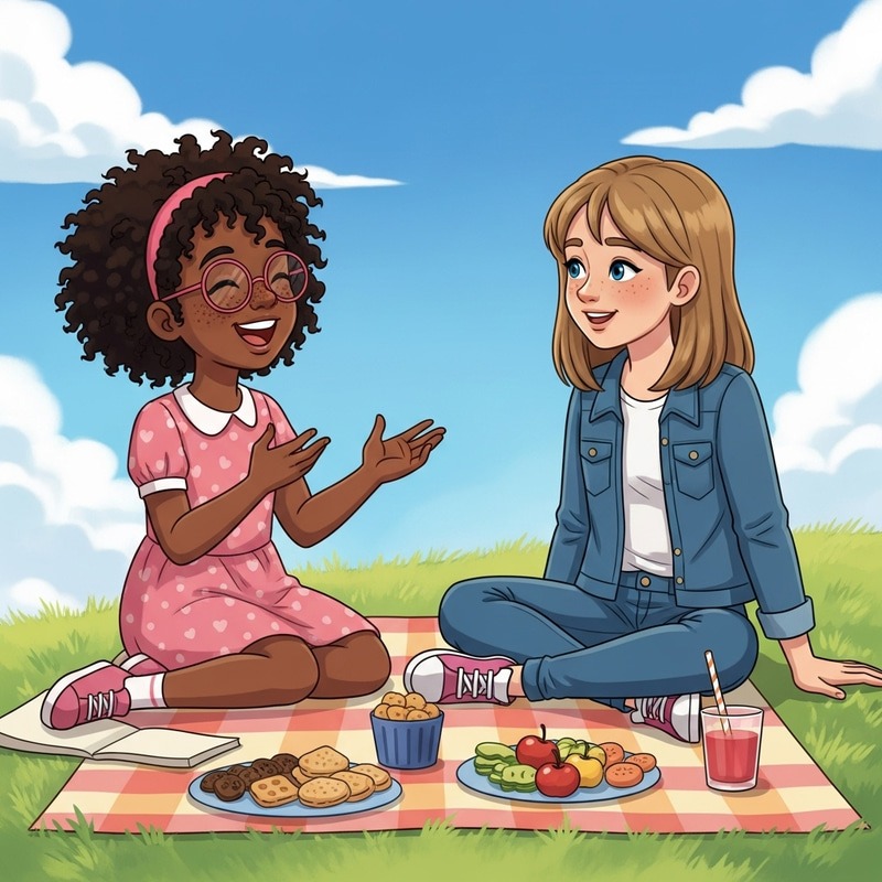 Cheerful Best Friends Bonding in Nature