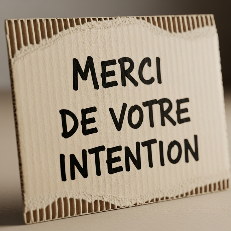 Merci de votre intention on Cardboard - Image Creation
