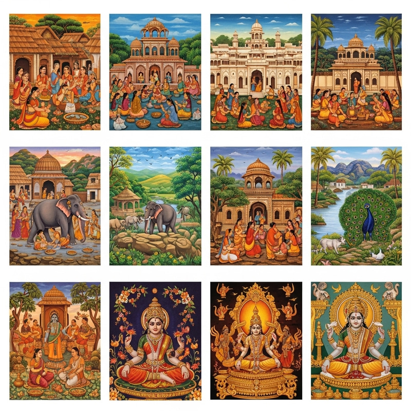 Explore Vibrant Indian-Style Paintings