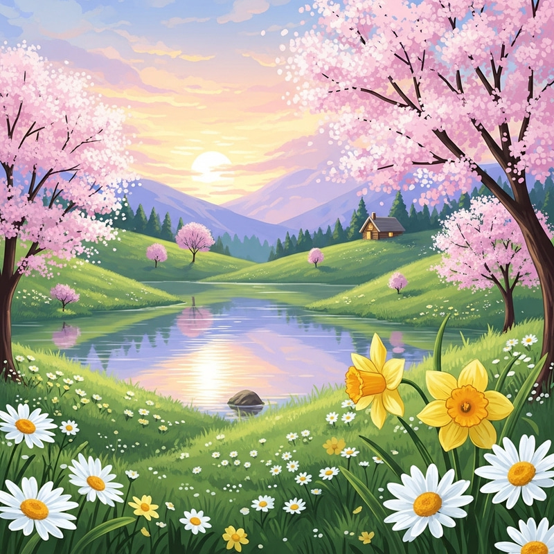 Calming Mindscapes: Serene Landscape Paintings for Tranquility Calming Mindscapes: Serene Landscape Paintings for Tranquility