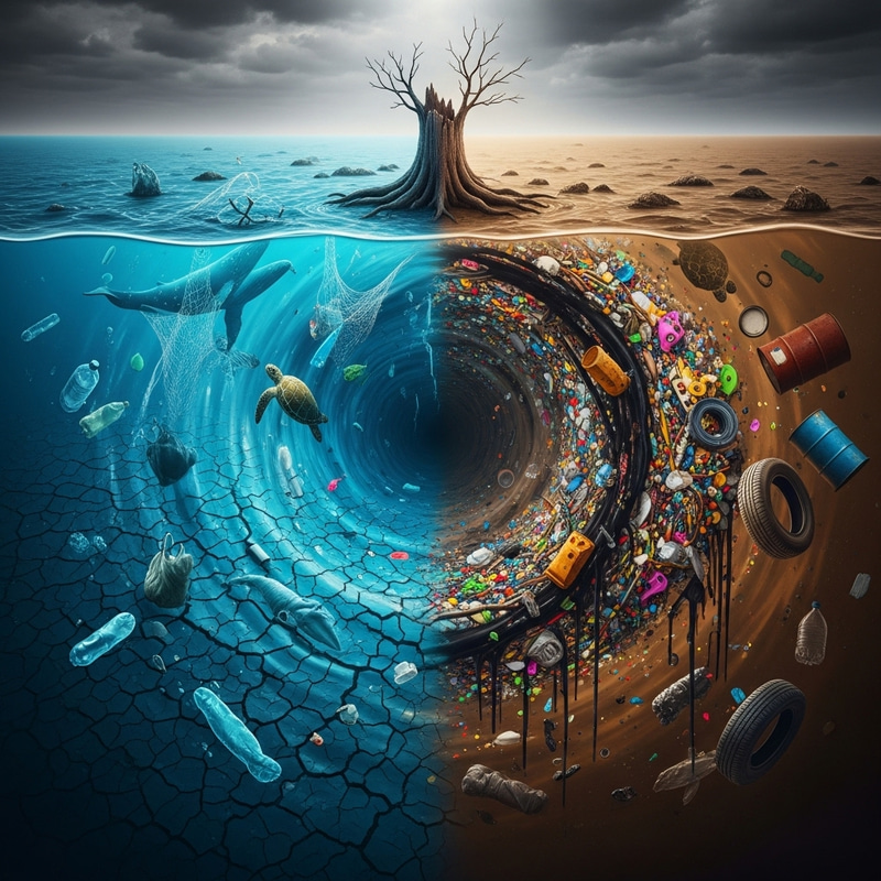 Water Crisis and Plastic Pollution - Abstract Art Water Crisis and Plastic Pollution - Abstract Art