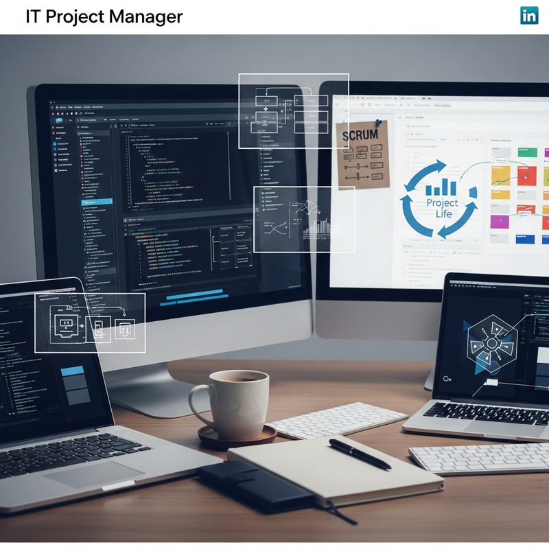 Elegant LinkedIn Background for IT Project Manager Elegant LinkedIn Background for IT Project Manager
