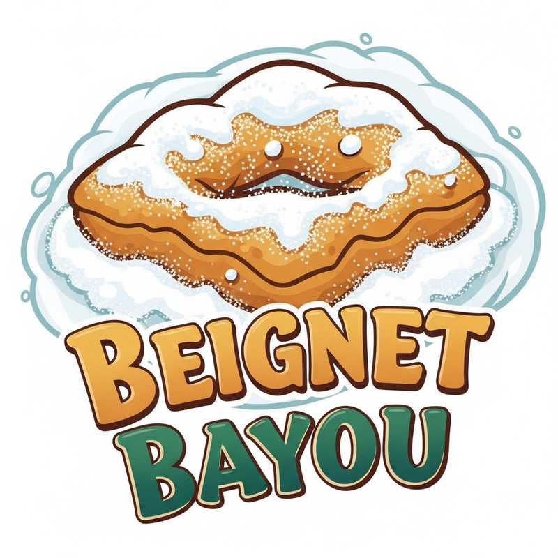 Creative Beignet Bayou Logo | Fun Beignet Design