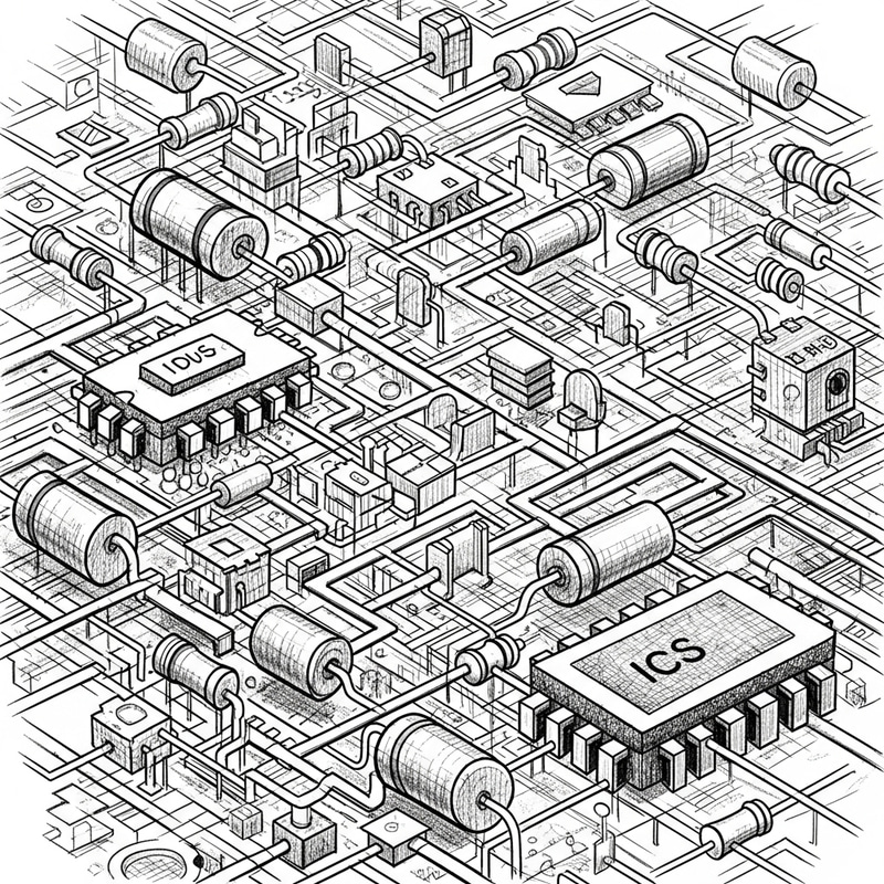 Electrical Sketch Art: Detailed Circuit Visualization