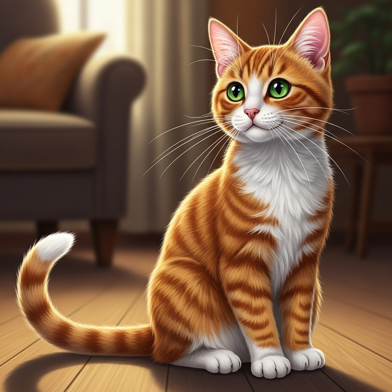 Charming Cat Illustration with a Playful Vibe