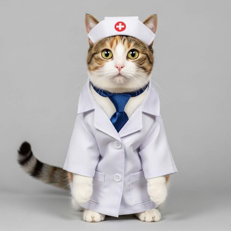 Calico Cat Nurse - Cute Feline in Medical Attire Calico Cat Nurse - Cute Feline in Medical Attire