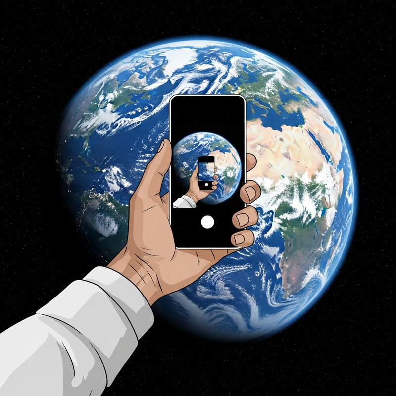 Last Selfie of Earth: Humanity Captured Amidst Planet's Beauty